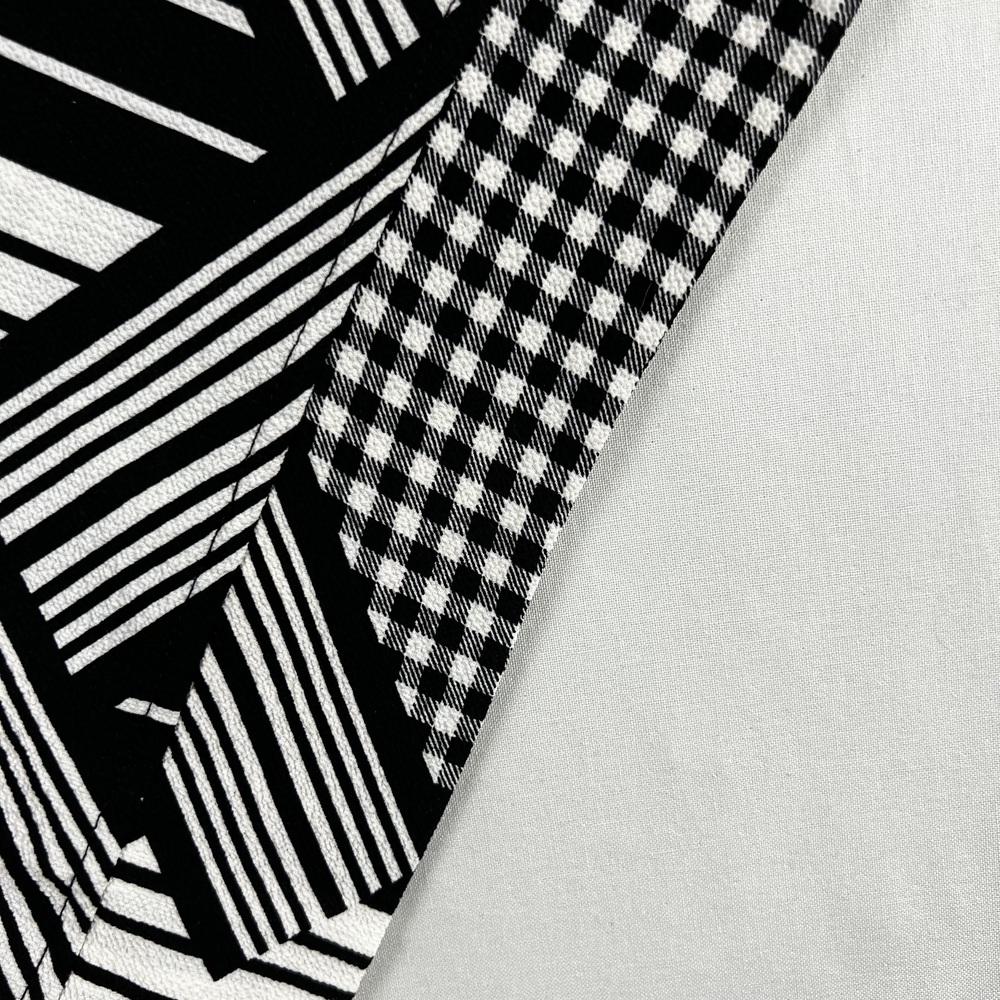 Kiyonna Kimono Womens 2X Cardigan Black White Checked Stripe Artsy - Picture 14 of 15